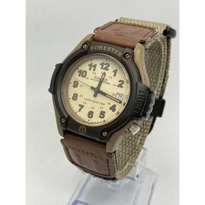 Casio FT500WVB-5BV Brown FORESTER Watch Analog Nylon Leather Band Brown 100M WR